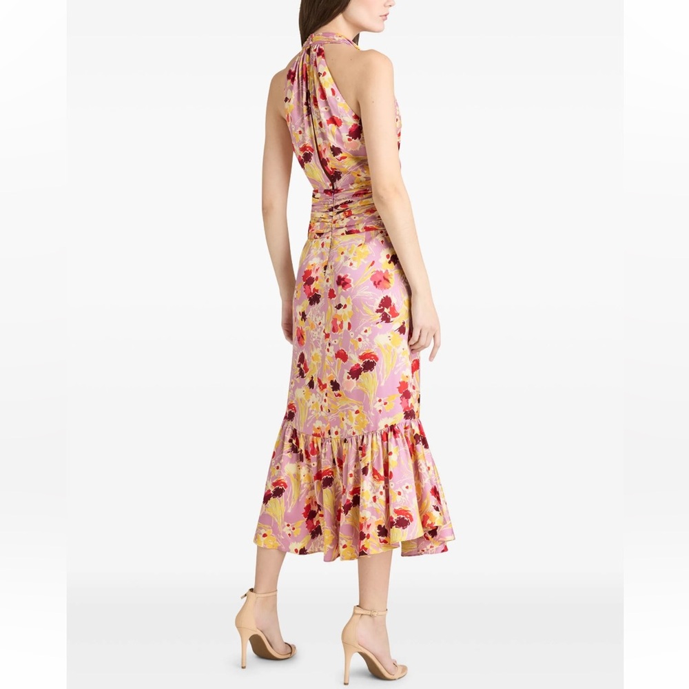 Alice + Olivia Asymmetrical Floral Dress in Pink and Yellow - Picture 3 of 3